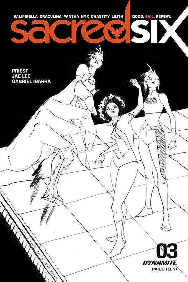 Sacred Six issue 3-N Jae Lee 1:30 Black & White Cover