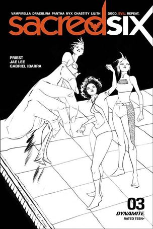 Sacred Six issue 3-N Jae Lee 1:30 Black & White Cover