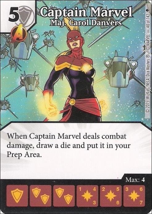 Marvel Dice Masters Age of Ultron  card 40 Captain Marvel: Maj. Carol Danvers