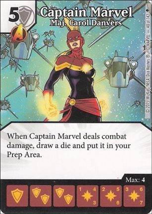 Marvel Dice Masters Age of Ultron  card 40 Captain Marvel: Maj. Carol Danvers