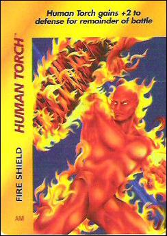 Marvel OverPower (Base Set) card nn115 Human Torch: Fire Shield