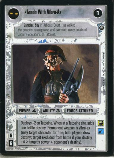 Star Wars: Jabba's Palace Sealed Deck (Base Set) card 11 Lando With Vibro-Ax