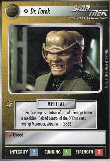 Star Trek: Premiere Unlimited (Base Set) card 293 Dr. Farek 
