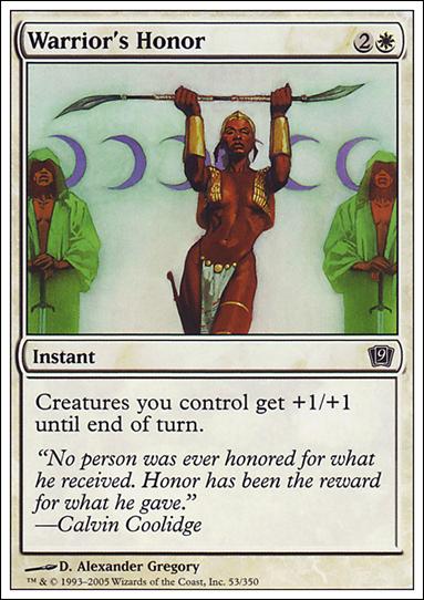 Magic the Gathering: 9th Edition (Base Set) card 53 Warrior's Honor