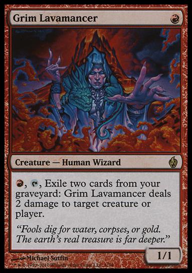 Magic the Gathering: Premium Deck Series: Fire & Lightning (Base Set) card 1 Grim Lavamancer