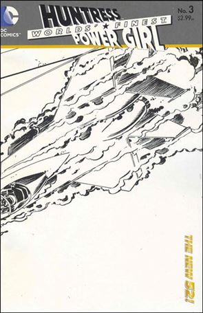 Worlds' Finest (2012)  issue 3-B Wraparound 1:25 Sketch Cover