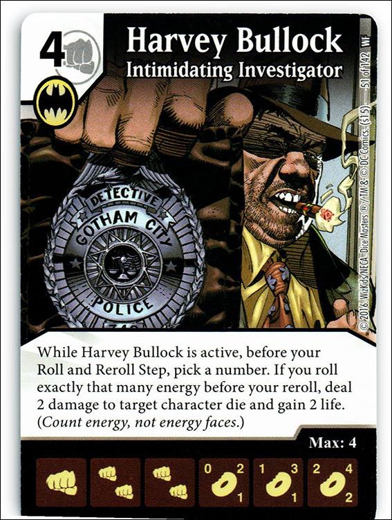 DC Comics Dice Masters World's Finest card 51 Harvey Bullock: Intimidating Investigator 