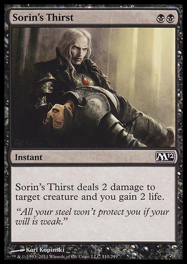Magic the Gathering: 2012 Core Set (Base Set) card 110 Sorin's Thirst