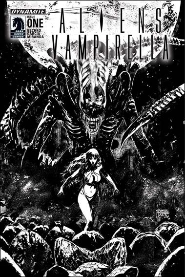 Vampirella/Aliens issue 1-C Gabriel Hardman 1:25 Black & White Cover