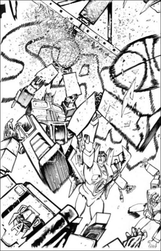Transformers (2023) issue 1-ZAA Daniel Warren Johnson Exclusive B&W Wrap Cover