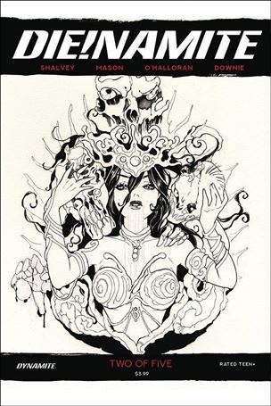 Die!namite issue 2-P Peach Momoko 1:20 Black & White Cover