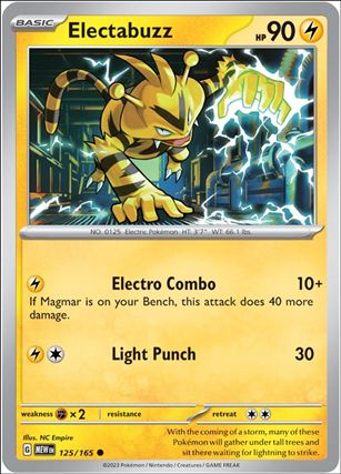 Pokemon: Scarlet & Violet - 151 (Base Set) card 125/165-B Electabuzz (Reverse Holofoil)