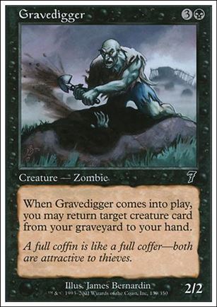 Magic the Gathering: 7th Edition (Base Set) card 139 Gravedigger