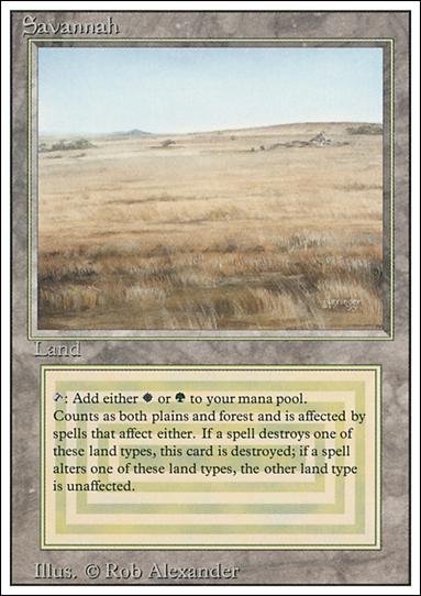 Magic the Gathering: Revised (Base Set) card 285 Savannah