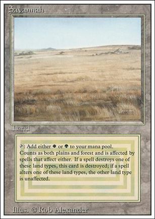Magic the Gathering: Revised (Base Set) card 285 Savannah