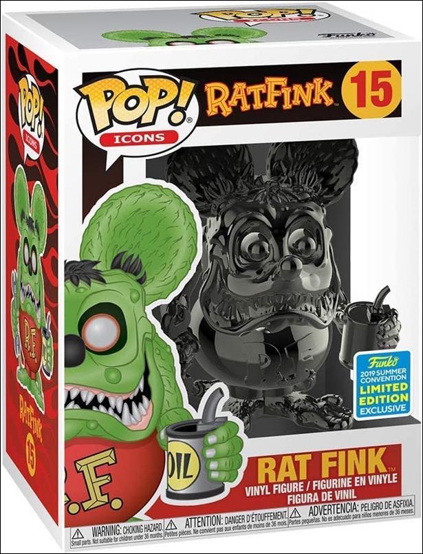 POP! Icons figure 15-D Rat Fink (Black Chrome) Summer Con Exclusive