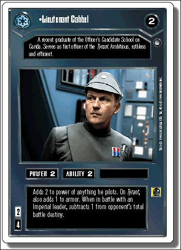 Star Wars: Hoth Revised (Base Set) card 9 Lieutenant Cabbel