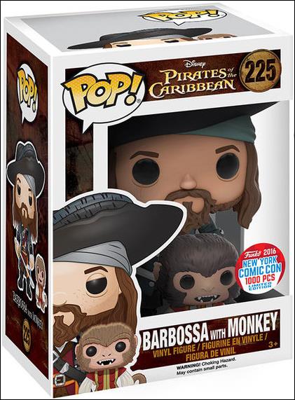 POP! Disney figure 225 Barbossa with Monkey NYCC 2016 1/1000
