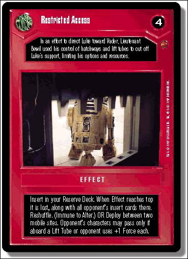 Star Wars: Cloud City Limited (Base Set) card 27 Restricted Access