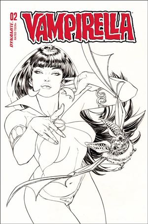Vampirella: Year One issue 2-Q Guillem March 1:7 FOC Black and White Cover
