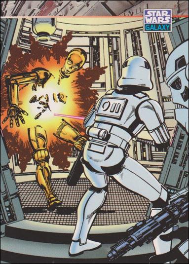 Star Wars Galaxy: Series 2 (Base Set) card 150 Stormtrooper Blasts C-3PO