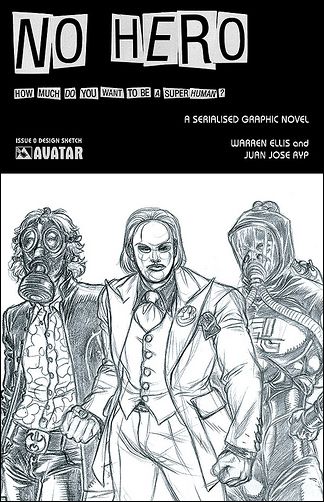 No Hero issue 0-C Design Sketch Cover