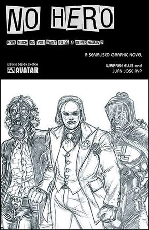No Hero issue 0-C Design Sketch Cover