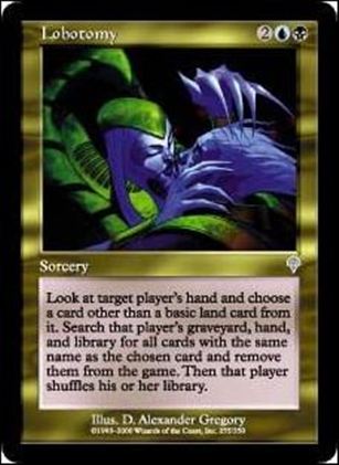 Magic the Gathering: Invasion (Base Set) card 255 Lobotmy