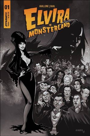Elvira in Monsterland issue 1-I Dave Acosta 1:20 B&W Cover