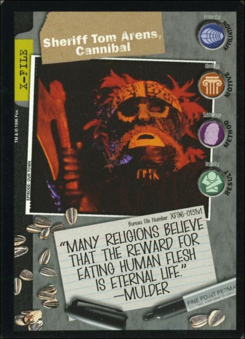 X-Files: Premiere Edition (Base Set) card XF96-0131v1 Sheriff Tom Arens, Cannibal