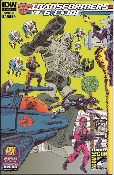 Transformers vs G.I. Joe issue 1-F Tom Scioli SDCC / Previews Left Side Cover 1/3000