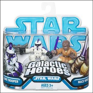 Star Wars: Galactic Heroes figure 72 Clone Trooper (Phase I Armor) and Mace Windu