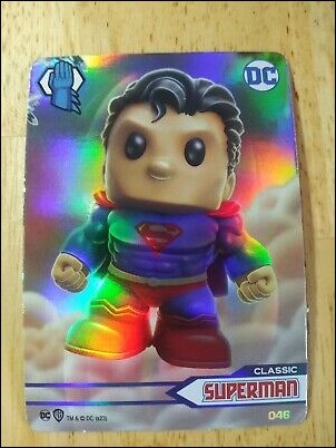 DC Comics Ooshies Collector Cards: Series 2 card 46 Superman: Classic Foil