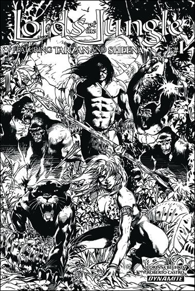 Lords of the Jungle issue 1-D Roberto Castro 1:10 Black & White Cover