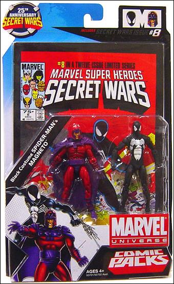Marvel Universe: Secret Wars (Comic-Packs) figure 8 Black Costume Spider-Man and Magneto