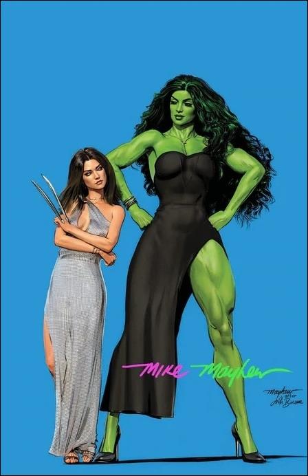 She-Hulk (2022) issue 1-S Mike Mayhew Virgin Cover "Duo-Tone" Signed w/COA