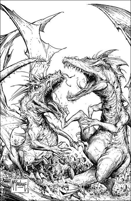 Knights vs Samurai issue 1-C Todd McFarlane 1:50 B&W Virgin Cover