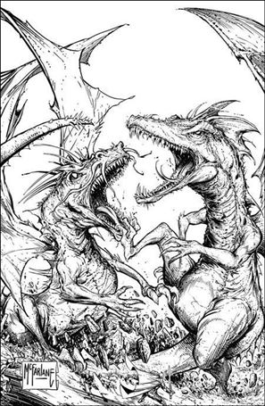Knights vs Samurai issue 1-C Todd McFarlane 1:50 B&W Virgin Cover