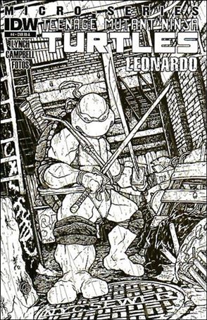Teenage Mutant Ninja Turtles MicroSeries issue 4-C David Peterson 1:10 Black and White Cover