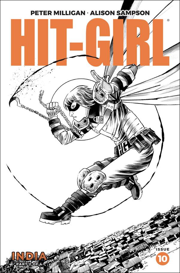 Hit-Girl Season Two issue 10-B Declan Shalvey Black and White Cover