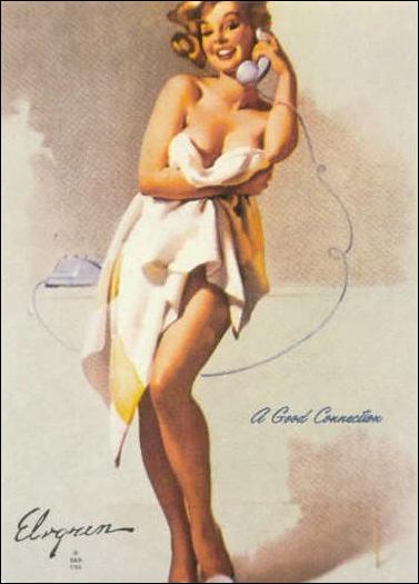 Elvgren's Calendar Pinups (Base Set) card 10 A Good Connection