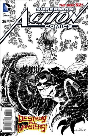 Action Comics (2011) issue 26-B 1:25 Black and White Cover