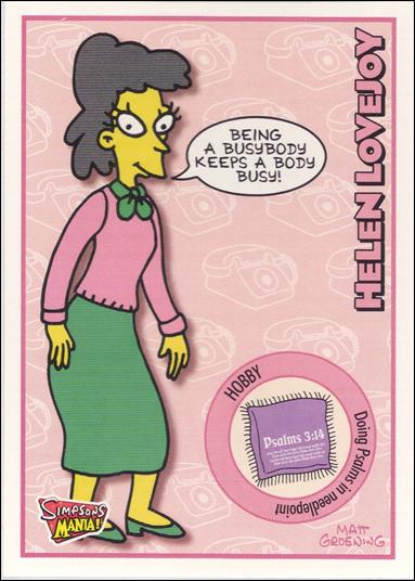 Simpsons Mania! (Base Set) card 13 Helen Lovejoy