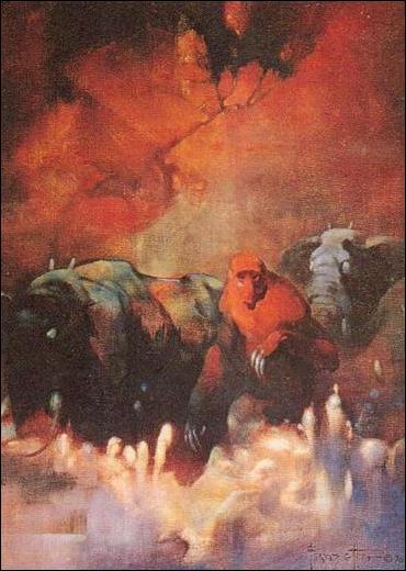 Frazetta (Base Set) card 42 Downward to the Earth