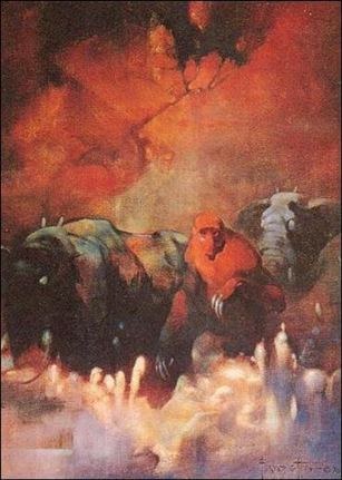 Frazetta (Base Set) card 42 Downward to the Earth