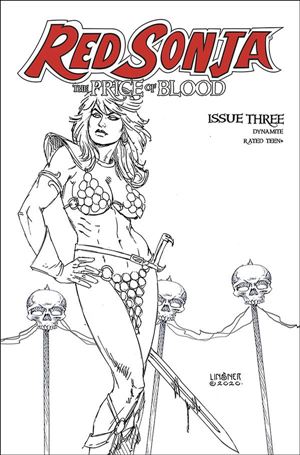 Red Sonja: Price of Blood issue 3-L Joseph Michael Linsner 1:30 Black & White Cover
