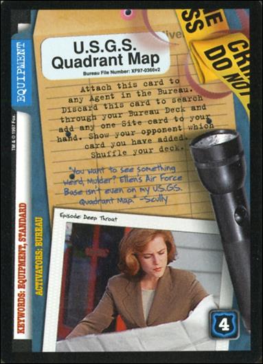 X-Files: The Truth Is Out There (Base Set) card XF97-0366v2 U.S.G.S. Quadrant Map