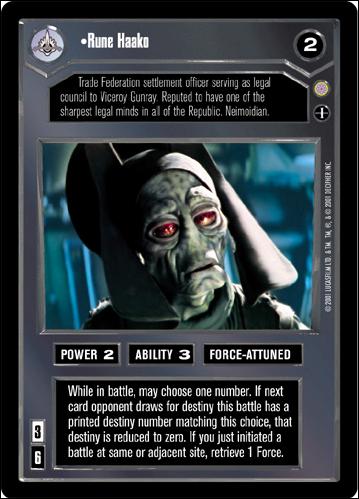 Star Wars: Coruscant Limited (Base Set) card 26 Rune Haako