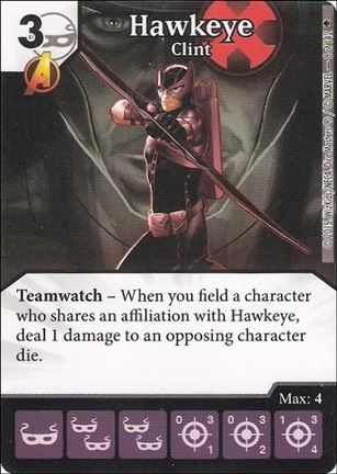 Marvel Dice Masters Age of Ultron  card 8 Hawkeye: Clint