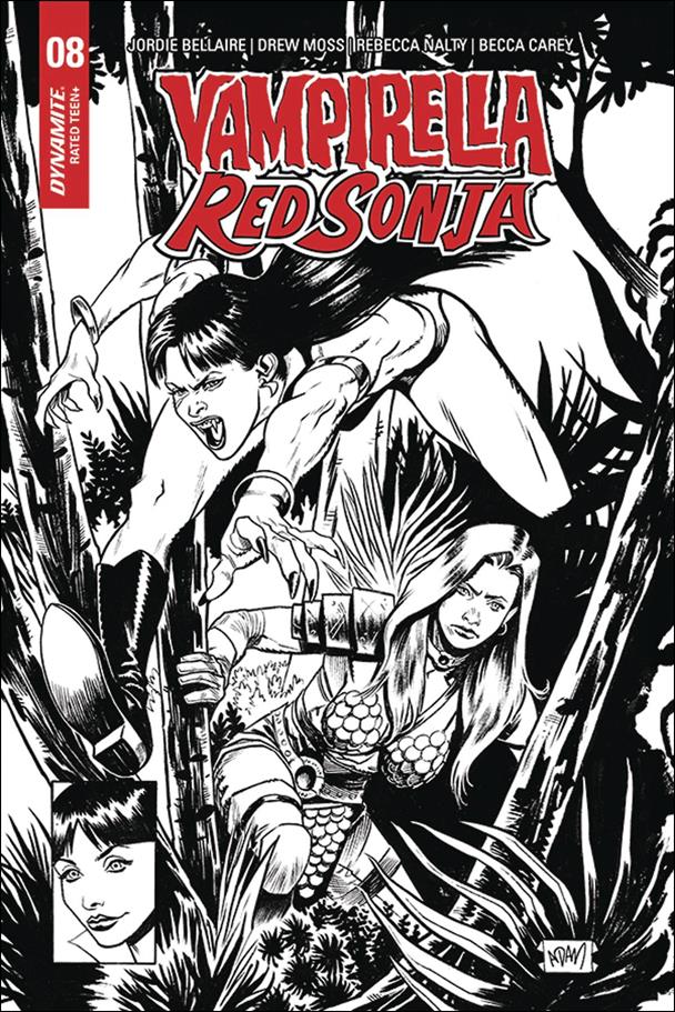 Vampirella / Red Sonja issue 8-H Adam Gorham 1:15 Black & White Cover
